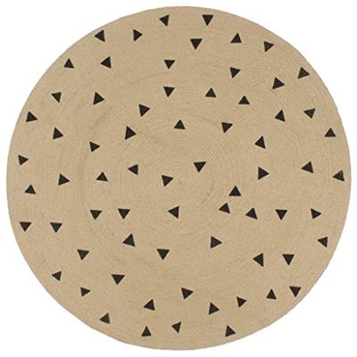 VidaXL Vloerkleed handgemaakt met driehoek print 90 cm jute