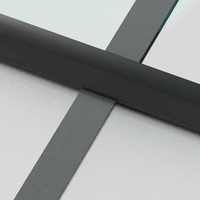 VidaXL Binnendeur smal 102,5x201,5 cm gehard glas en aluminium zwart - thumbnail