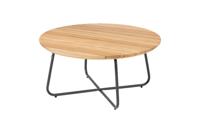 4SO Verdi Salontafel teak 73 cm rond antraciet frame - thumbnail