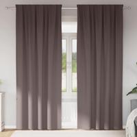 Gordijnen met gordijnen 2 pcs Donkerbruin Polyester - thumbnail