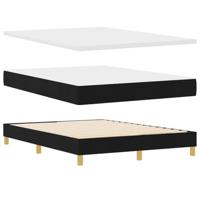 Boxspring bed met matras met hoofdeinde Zwart 140 x 190 cm Stof - thumbnail