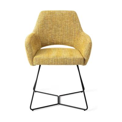 Jesper Home Eetkamerstoel 'Yanai' Beehive Black, kleur Lemon Lines