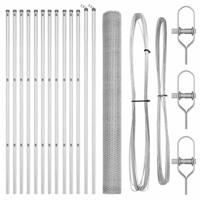 VidaXL Afrasteringspaal zilver 25 x 1,6 m (25 mm gaas) staal - thumbnail