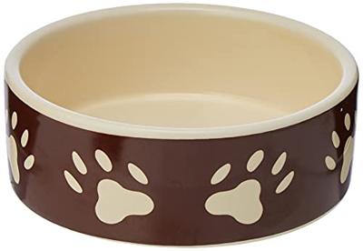 TRIXIE VOERBAK POOTMOTIEF KERAMIEK BRUIN / TAUPE 12X12 CM 300 ML 4 ST