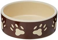 TRIXIE VOERBAK POOTMOTIEF KERAMIEK BRUIN / TAUPE 12X12 CM 300 ML 4 ST - thumbnail