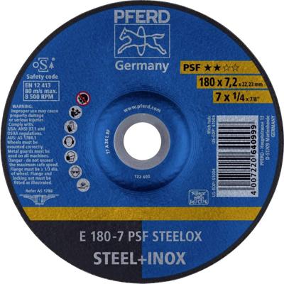 PFERD TOOLS 62017640 E 180-7 PSF STEELOX Afbraamschijf gebogen Diameter 180 mm Boordiameter 22.23 mm RVS, Staal 10 stuk(s)