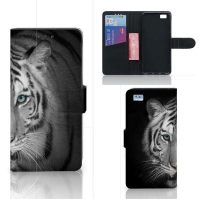 Huawei Ascend P8 Lite | Telefoonhoesje | Met pasjeshouder | Tijger