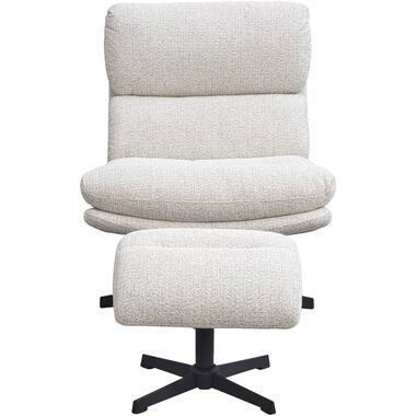 Fauteuil Bobbi incl. hocker - greige - Leen Bakker