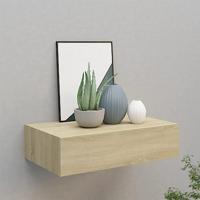 VidaXL Wandschap met lade 40x23,5x10 cm mdf eikenkleurig - thumbnail