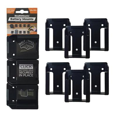 Stealthmounts Batterijhouders Stanley/Black&Decker/Porter Kabel | Zwart | 6 stuks - BM-SBP-BLK-6