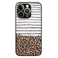 iPhone 14 Pro Max glazen hardcase - Leopard lines - thumbnail