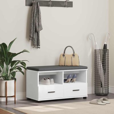 Halbank Wit 80 x 38 x 46 cm Spaanplaat en Bekledingsstof