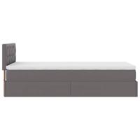 Ottoman bed met matrassen en LED's 90x200cm kunstleer grijs - thumbnail