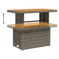 5-delige Loungeset met kussens poly rattan grijs - thumbnail