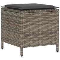 6-delige Loungeset met kussens poly rattan grijs - thumbnail