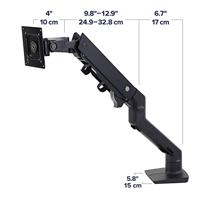 Ergotron HX Arm Desk Mount HD Monitor-tafelbeugel 1-voudig 38,1 cm (15) - 124,5 cm (49) Zwart Draaibaar, In hoogte verstelbaar, Kantelbaar, Zwenkbaar - thumbnail