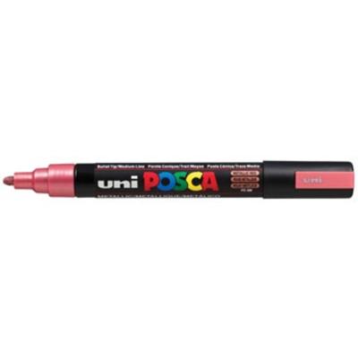 Uni-Posca Posca marker, afm pc-5m, lijndikte 2,5 mm, medium, rood metallic, 1 stuk