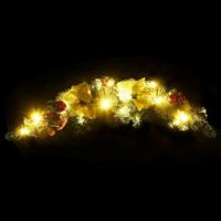 Kerstboog met LED-lampjes 90 cm PVC groen - thumbnail