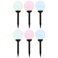 VidaXL Solarlampen 6 st led rond 20 cm rgb - thumbnail