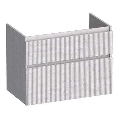 Brauer Delight Wavy - Onderkast - 80 cm - met 2 Softclose Lades Greeploos en 1 Sifon Uitsparing - Forest Seashell