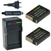 2 x NP-95 accu's voor Fujifilm - inclusief oplader en autolader - Origineel ChiliPower - thumbnail
