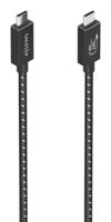 AISENS A156-0866 USB4-kabel Gen3X2, aluminium, 40 Gbit/s, 8K bij 60Hz, 5A, 48V, 240W, E-merk, type USB-C/M-USB-C/M, zwart, 0,5 m - thumbnail