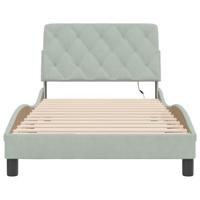 Bedframe met LED-verlichting fluweel lichtgrijs 100x200 cm - thumbnail