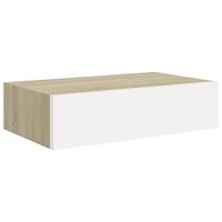 VidaXL Wandladekast eiken en wit 40x23,5x10 cm mdf - thumbnail