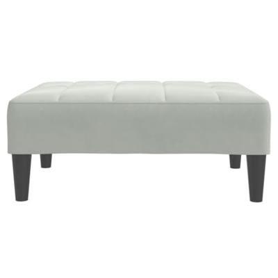 Slaapbank 2-zits met voetenbank fluweel lichtgrijs