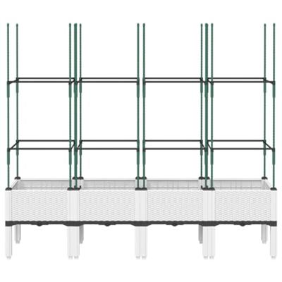 Plantenbak met latwerk 160x40x142,5 cm polypropeen wit Plantenbak met latwerk 160x40x142,5 cm polypropeen wit