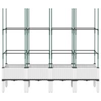 Plantenbak met latwerk 160x40x142,5 cm polypropeen wit - thumbnail