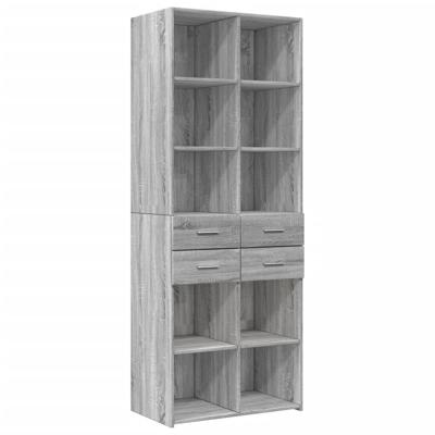 Opbergkast 70x42,5x225 cm bewerkt hout grijs sonoma eikenkleur - thumbnail