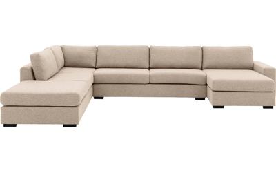 Goossens Bank Lucca wit, stof, 3-zits, stijlvol landelijk met ligelement links Goossens Bank Lucca wit, stof, 3-zits, stijlvol landelijk met ligelement links