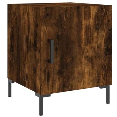 Nachtkastjes 2 st 40x40x50 cm bewerkt hout gerookt eikenkleurig