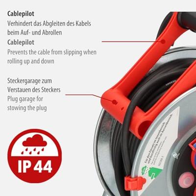 Brennenstuhl Kabelhaspel 25 mtr | IP44 | 3G1.5 | Rubber | Kort buitengebruik | 1198520 - 1198520
