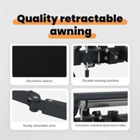 VidaXL Inklapbaar zonnescherm zwart 350 x 250 cm polyester en metaal - thumbnail