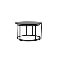 Light & Living Salontafel 'Duarte' Set van 2 stuks, kleur Mat Zwart - thumbnail