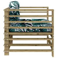 Tuinstoelen 2 st met kussens gempregneerd grenenhout - thumbnail