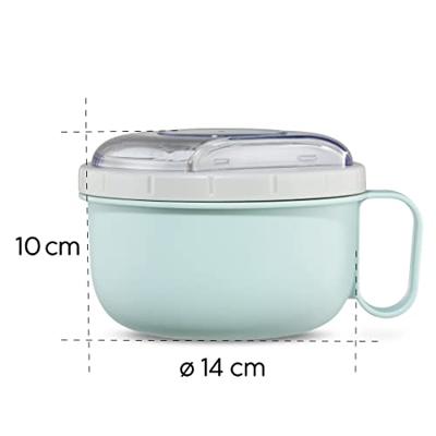 Xavax Lunchbox Rond Voor Magnetron Met Bestek 1100 Ml Pastelblauw/grijs