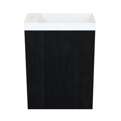 Arcqua Marble Fonteinset - 40x22x54.5cm - fontein mat wit - met overloop - oak black FNK499411