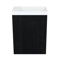 Arcqua Marble Fonteinset - 40x22x54.5cm - fontein mat wit - met overloop - oak black FNK499411 - thumbnail