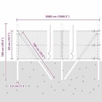 VidaXL Afrasteringspaal zilver 50 x 0,5 m (25 mm net) staal - thumbnail