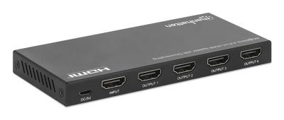 Manhattan 208369 HDMI-splitter Met status-LEDs, Ultra HD-geschikt 3840 x 2160 Pixel Zwart Manhattan 208369 HDMI-splitter Met status-LEDs, Ultra HD-geschikt 3840 x 2160 Pixel Zwart