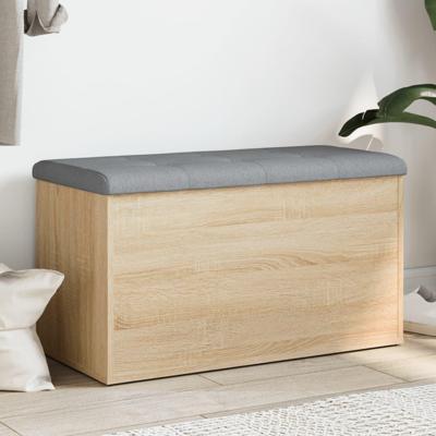 Opbergbankje 82x42x45 cm bewerkt hout sonoma eikenkleurig