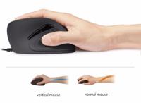 Perixx Vertikal Perimice-515 II Ergonomische muis USB Optisch Zwart 6 Toetsen 1600 dpi Ergonomisch - thumbnail