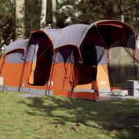 Tunneltent 8-persoons waterdicht grijs en oranje - thumbnail