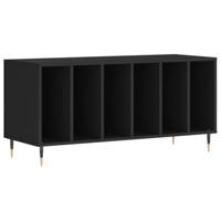 Platenkast 100x38x48 cm bewerkt hout zwart - thumbnail