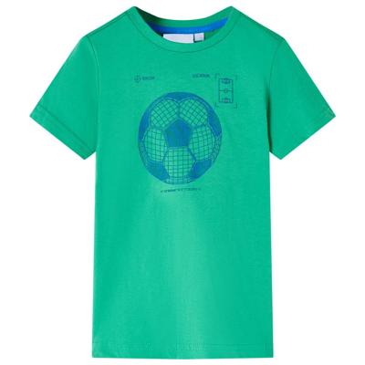 Kindershirt met voetbalprint 104 groen Kindershirt met voetbalprint 104 groen