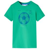 Kindershirt met voetbalprint 104 groen - thumbnail