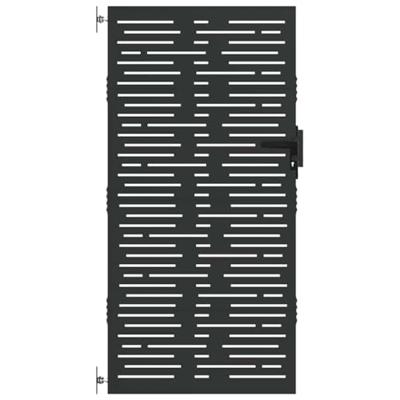 Tuinpoort met slot Zwart 85 x 175 cm Poedergecoat staal